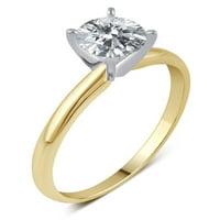 Arista Carat T.W. Kerek gyémánt pasziánsz eljegyzési gyűrű 14 k sárga aranyban