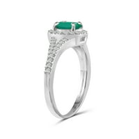 JewelersClub smaragd gyűrűs születési kövek ékszerek - 0. karátos smaragd sterling ezüst gyűrűs ékszerek fehér gyémánt