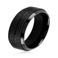 Tengerparti ékszerek fekete bevont rozsdamentes acél szénszálas gyűrű
