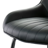 Elama Fau bőr csomózott szék fekete, fekete fém lábakkal