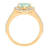 2.03 ct szív vágott zöld szimulált gyémánt 14K sárga arany gravírozás nyilatkozat menyasszonyi évforduló eljegyzés