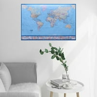 Világtérkép poszter dekoratív Térkép falfestmény tiszta magasfényű Selyem Poszter otthoni irodai iskolai dekorációhoz
