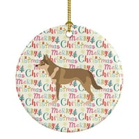 Csehszlovák Wolfdog Merry Christmas Kerámia Dísz