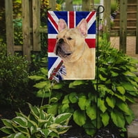 Carolines kincsek SS4927GF Francia Bulldog Angol Unió Jack brit zászló zászló kert mérete, kert mérete