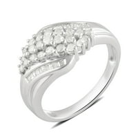 Arista Carat T.W gyémánt divat évforduló gyűrű sterling ezüstben