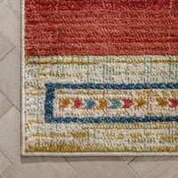 Jól szőtt Tulsa Dustin Southwestern törzsi medál Crimson 2'3 7'3 Runner Area Rug