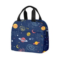 Galaxy Space Planet Minta újrafelhasználható piknik ebéd táska kültéri utazási Ebéd Tote Bag gyerekeknek felnőtt