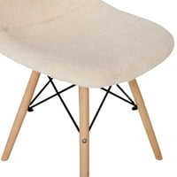 Flash bútor Zula Collection Szőrös szék, készlet 2, törtfehér Szövet