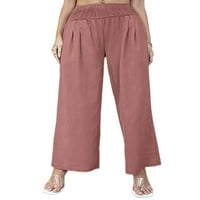 Abtel Női Palazzo nadrág széles lábú Loungewear Alkalmi nadrág Női Boho nyári nadrág sötét Rózsaszín XL