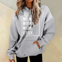 Női kapucnis pulóverek MAMAMOMMYBRUH Női mindennapi sokoldalú alkalmi Crewneck Letter Pulóver Minta mindennapi Hosszú