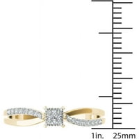 Carat T.W. Diamond Split Shank Classic 10KT sárga arany eljegyzési gyűrű