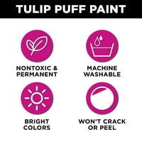 Tulipán Puff Szövet Festék Alapvető Színek Csomag, 0. fl oz palackok