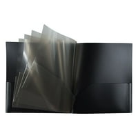 Papír & Boríték Nagy Teherbírású Műanyag Multi Pocket Mappák, Pocket Szervező, Fekete, 2 Csomag