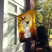 Carolines kincsek BB4380CHF Halloween fehér Boxer Cooper zászló vászon ház mérete nagy, többszínű