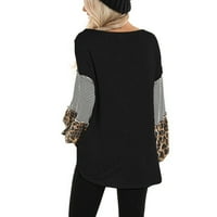 Női divat leopárd Hosszú ujjú O-nyakú laza alkalmi pulóver felsők blúz plusz méretű Női felsők elegáns alkalmi ing