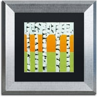Védjegy Képzőművészet Szezonális nyírfajok - Tavasz vászon művészet, Michelle Calkins, fekete matt, ezüst keret