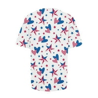 Stamzod pólók ingek női nyári alkalmi Crewneck Rövid ujjú pólók zászló nyomtatás Fit alap felsők pólók blúzok Clearance
