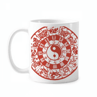 Kínai Taiji diagramok Yin-yang állatöv bögre kerámia Cerac kávé porcelán csésze étkészlet