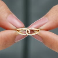 CT gyémánt és arany reteszelő gyűrű a nők számára, április Birthstone ékszerek, finom gyűrű, 14k sárga arany, US 13.00