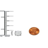 Imperial 1 2Ct TDW Diamond Miracle Plate Solitaire Stud fülbevalók sterling ezüstben