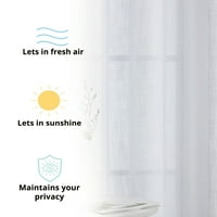 Serena Fau vászon texturált Semi Sheer Privacy Fényszűrés átlátszó Ablakrúd zseb vagy Tömítőgyűrű vastag függöny drapéria