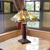 Áruk Tiffany-Style Mission Light Antik Sötét Bronz Asztali Lámpa 16 Árnyék