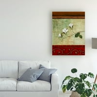 Védjegy Szépművészet 'White Flower Green Absztrakt 2' Canvas Art készítette: Pablo Esteban