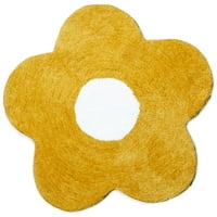 Városi üzlet Daisy Flower Shape Accent szőnyegporral, sárga, 30 30