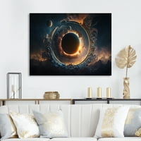 Designart mély bolygó Eclipse II vászon fal művészet