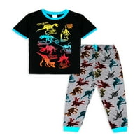 Jellifish gyerekek fiúk rövid ujjú teteje és kocogó nadrág pizsama alváskészlet, méretek 4-16