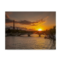 Védjegy képzőművészet 'Paris Bridge 1' vászon művészet Assaf Frank