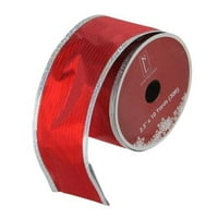 Piros és ezüst vízszintes Vezetékes X-mas kézműves szalag