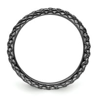 Sterling Ezüst Fekete Bevonatú Criss-Cross Gyűrű