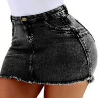 Calzi Summer Hot Jean szoknyák női alkalmi mosott kopott Stretch farmer Mini szoknya