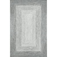 Nuloom Jayda fonott ombre beltéri kültéri szőnyeg, 4 '6', világosszürke