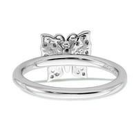 Gyémánt ezüst és Rózsa aranyozott pillangó gyűrű