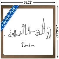 Line Art Skyline-London Fali Poszter, 14.725 22.375