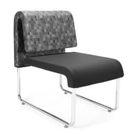 Uno sorozat modell szövet és poliuretán Lounge szék, nikkel, fekete, 2