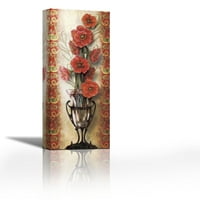 Paisley Poppy-kortárs képzőművészet Giclee, vászon Galéria Wrap-fal d ons-art festészet-akasztásra Kész