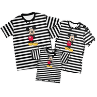 Mickey Mouse rajzfilm póló gyerekeknek, Unise Felnőttek Gyerekek csíkos ing, családi nyaralás ing, 2XS