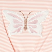 Btween Girls Butterfly Tie első póló és nyomtatott nadrág megfelelő Scrunchie, 2 darabos ruhakészlettel, Méret 4-12