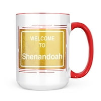 Neonblond sárga útjelző tábla Üdvözöljük a Shenandoah bögre ajándék kávé Tea szerelmeseinek