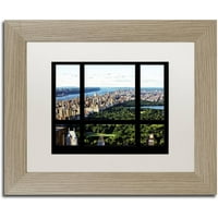 Védjegy Képzőművészet Central Park Window View Canvas Art készítette: Philippe Hugonnard, White Matte, Birch Frame