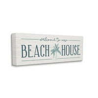 A Stupell Industries Welcome a Beach House Sign Blue Pálmafákban, 17, Natalie Carpentieri tervezése