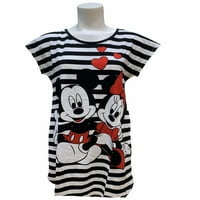 Disney Juniors ' Mickey & Minnie Front & Vissza Éjszakai Ruha Póló-Fekete & Fehér