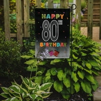 Carolines kincsek Cj1127gf Boldog 80. születésnapot zászló kert mérete kicsi, többszínű