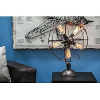 DecMode 24 világos Vintage ventilátor alakú bronz akcentus lámpa fekete fém árnyalattal