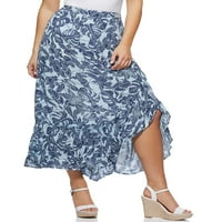 Sofia Jeans by Sofia Vergara Print Waterfall Maxi szoknya, női