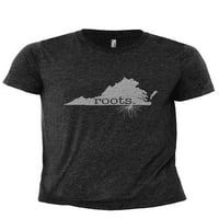 Home Roots State Virginia va férfi Modern Fit Fun alkalmi póló Nyomtatott grafikus Tee szén szürke kis
