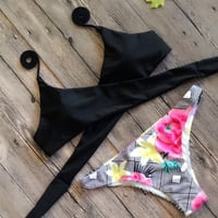 Női Fürdőruha Bikini Párnázott Push-Up Melltartó Kötés Beachwear Fürdőruha Fürdőruha Fürdőruha